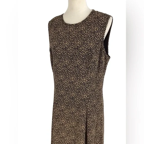 David Warren Black Taupe Vintage Sleeveless Maxi Dress Size 14 NWT - Picture 6 of 11
